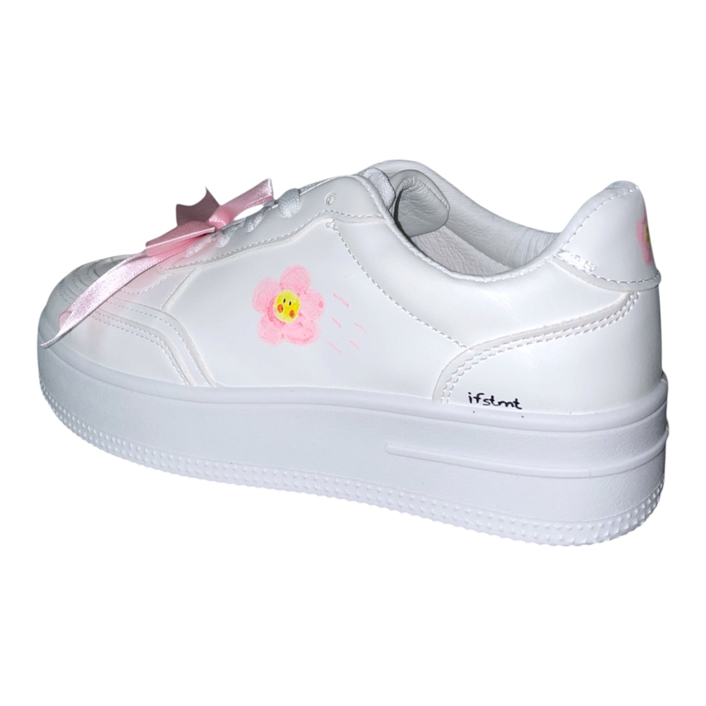 white-sneakers-pinkflower-cuteflower-flower-pink-rosa-cutedesign-cute-cuteshoes-design-ribbon-princessshoes